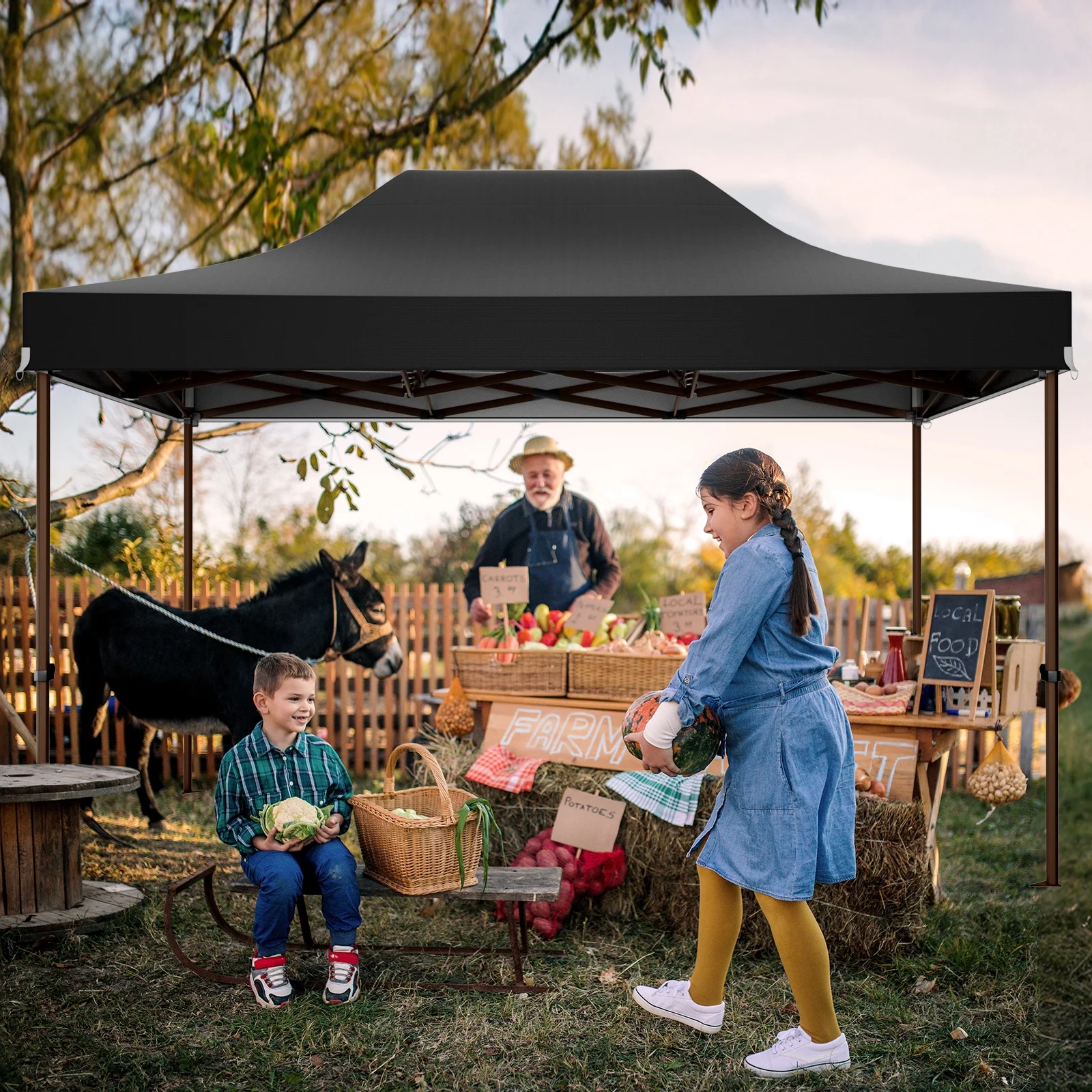 COBIZI 10x15 Pop Up Canopy Tent Heavy Duty with Sidewall, Commercial Outdoor Easy Pop Up Gazebo for Party Wedding All Weather Waterproof UV 50+ with Roller Bag(Leg Upgraded),Black - Image 8