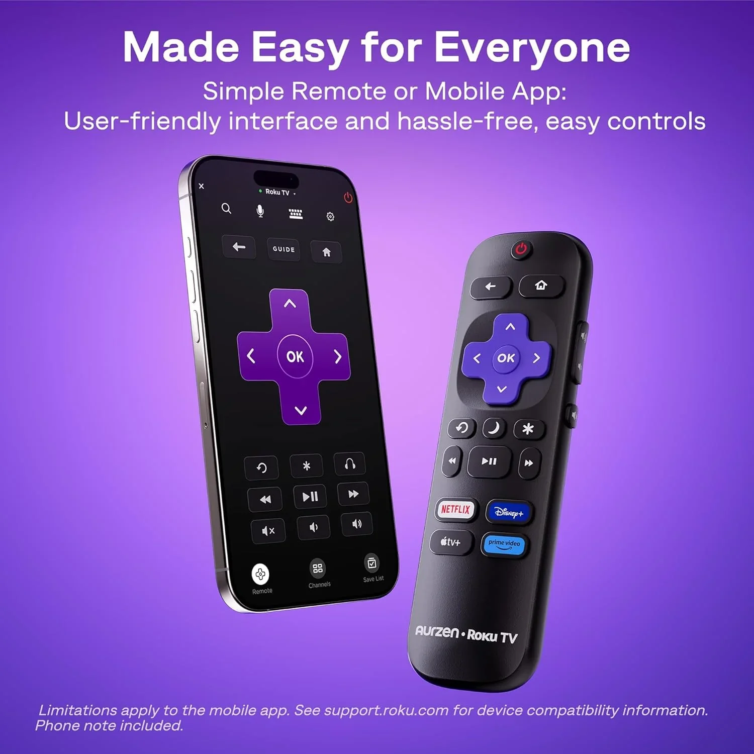Aurzen Roku TV Smart Projector with Wifi and Bluetooth, Roku Streaming Experience Built-in - Image 5