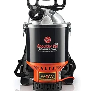 Commercial Shoulder Vac Pro Backpack Bagged Vacuum Cleaner, with HEPA Media Filter, Lightweight with Extra Long Cord, Chiropractic Design, for Carpet and Hard Floors, C2401, Black