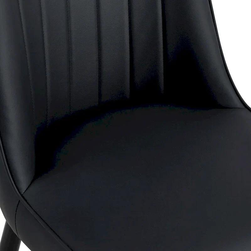 Contemporary Set of 4 Faux Leather Dining Chairs with Cushioned Backrests and Metal Legs – Ideal for Dining Rooms, Living Rooms, and Bedrooms - Image 22
