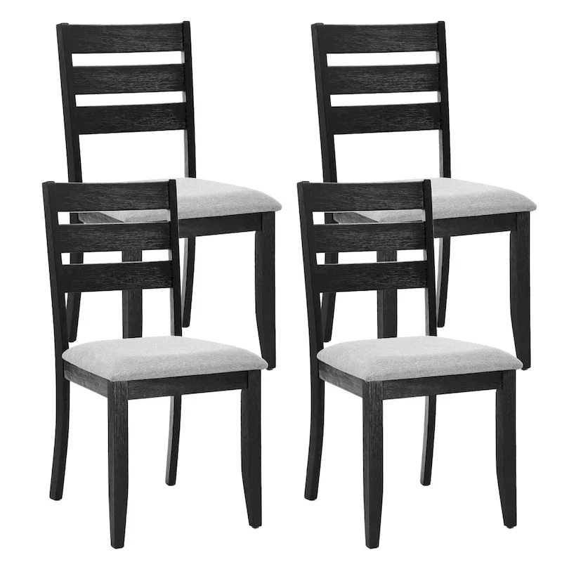 Set of 4 Slat Back Wooden Dining Chairs - Image 17