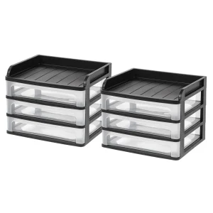 Medium Desktop Drawer System, 2 Pack, Black