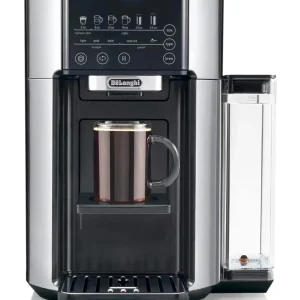 De'Longhi TrueBrew Drip Coffee Maker with Built-in Grinder, Programmable, 6 Brew Sizes, 5 Styles, Stainless Steel, Silver Black