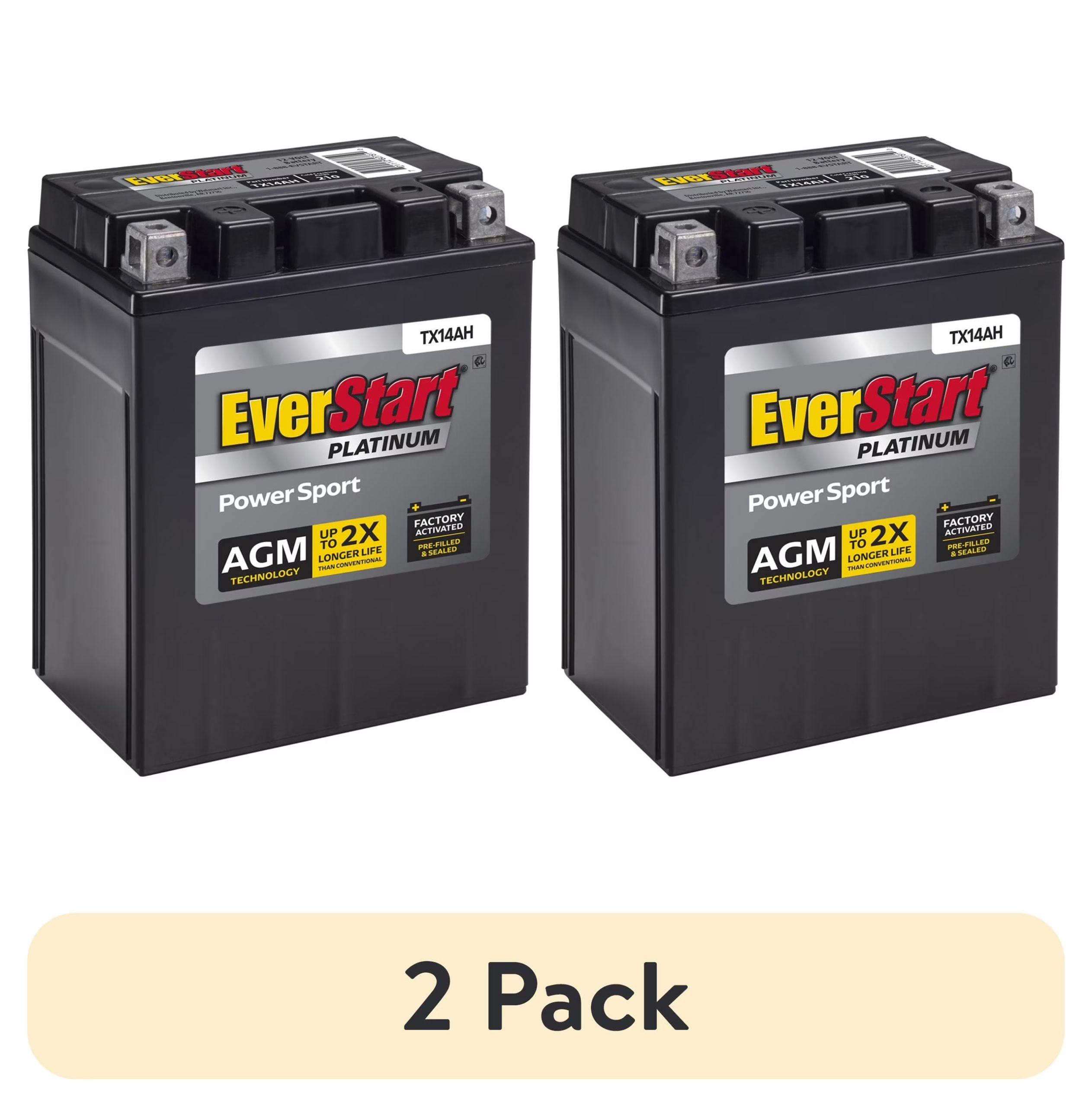 EverStart Platinum AGM PowerSport Battery, Group Size TX14AH 12 Volt, 220 CCA - Image 4