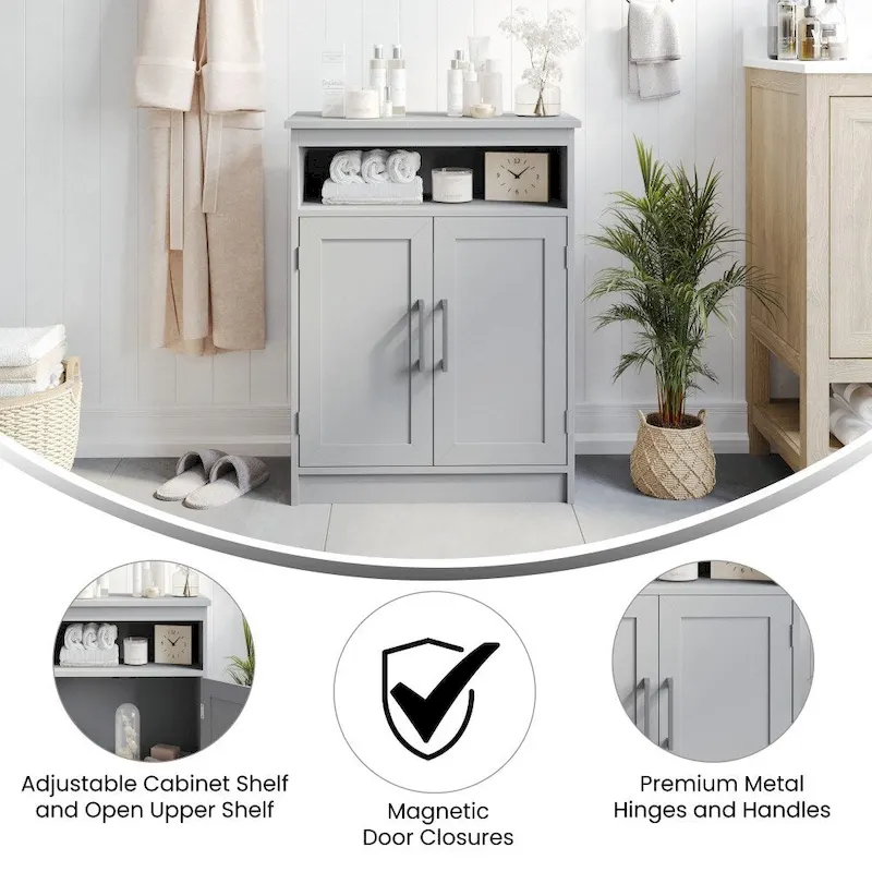 Magnetic Closure Floor Cabinet Organizer with Shelves - Image 7