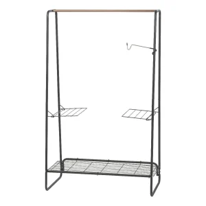Metal Garment Rack with Wire Shelf - Large | Black