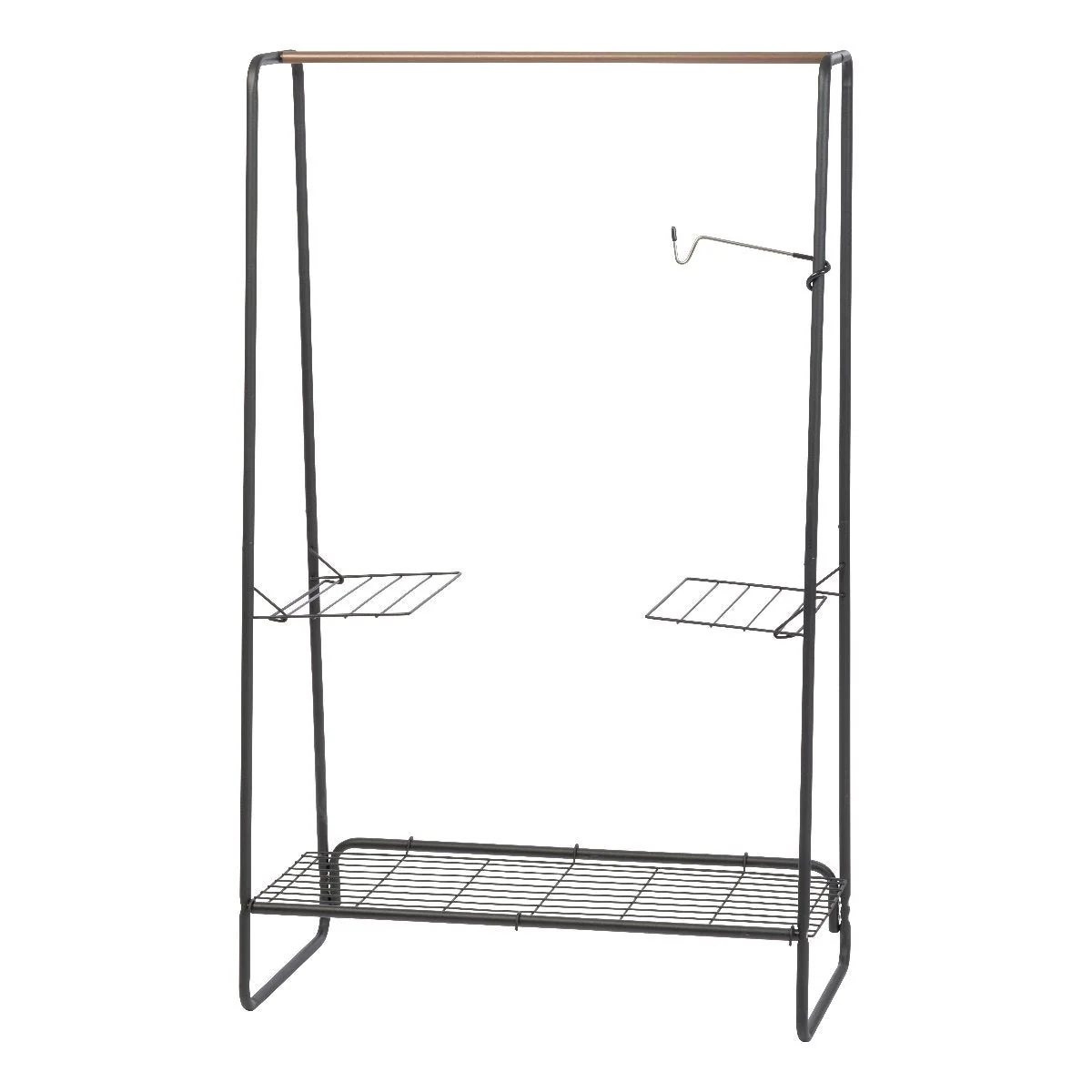 Metal Garment Rack with Wire Shelf - Large | Black