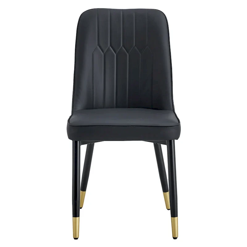 Contemporary Set of 4 Faux Leather Dining Chairs with Cushioned Backrests and Metal Legs – Ideal for Dining Rooms, Living Rooms, and Bedrooms - Image 29