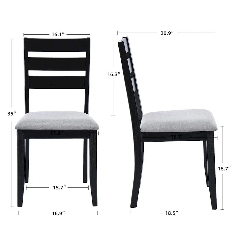 Set of 4 Slat Back Wooden Dining Chairs - Image 18