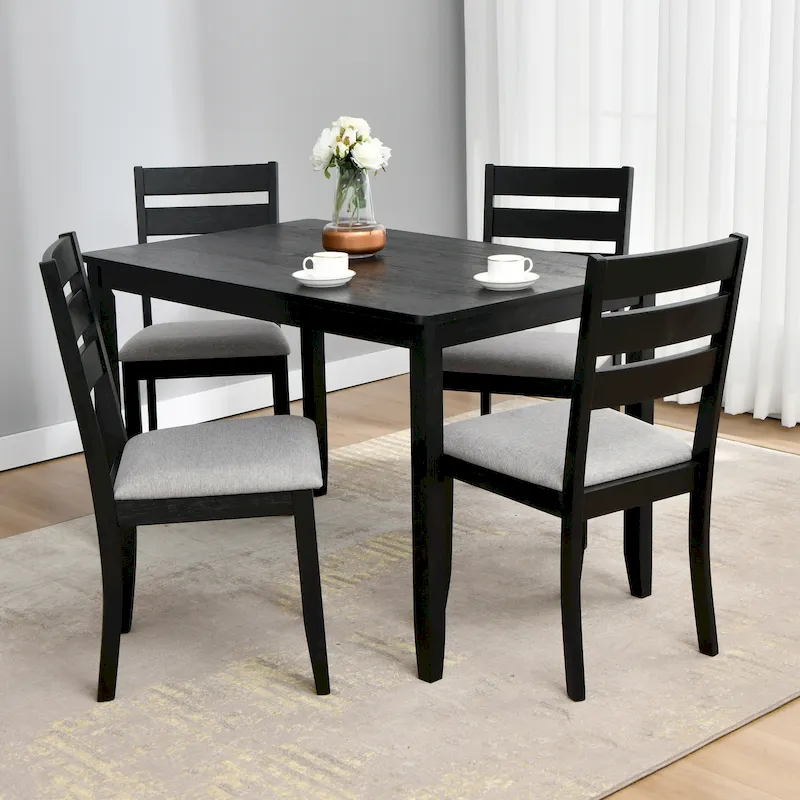Set of 4 Slat Back Wooden Dining Chairs - Image 24