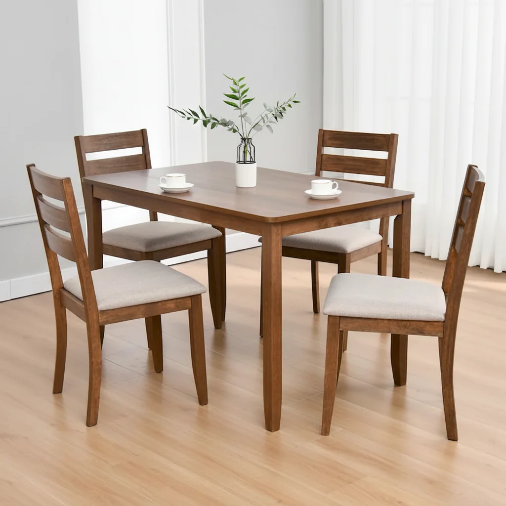 Set of 4 Slat Back Wooden Dining Chairs - Image 23