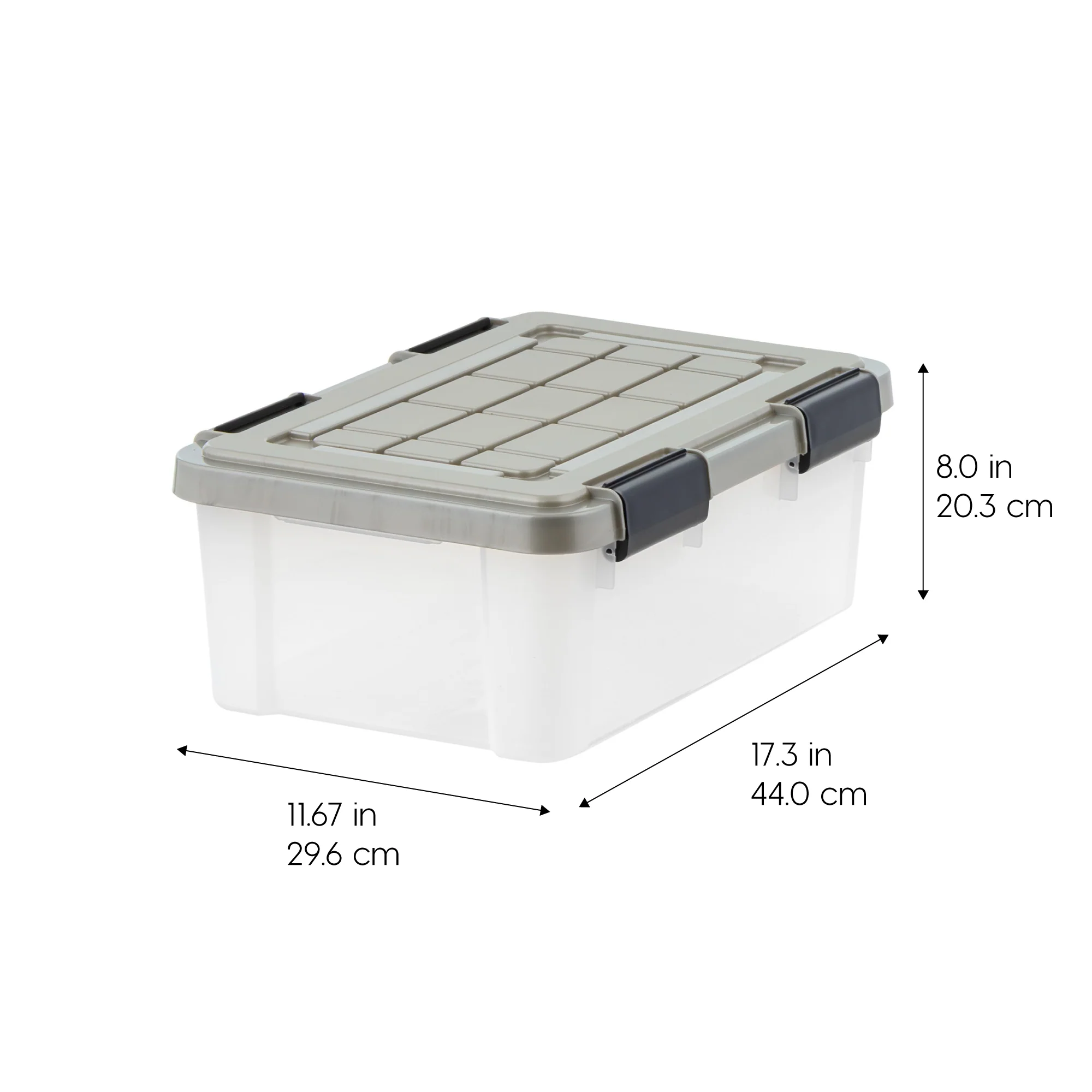 Storage Bins with Gasket Seal Lid 3Pack - Latching Tote - Clear/Chrome | S - Image 3