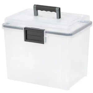 File Box (Letter) with Handle and Organizer, WeatherPro - 19 QT - Gasket Box | Clear Swatch / 1 Pack