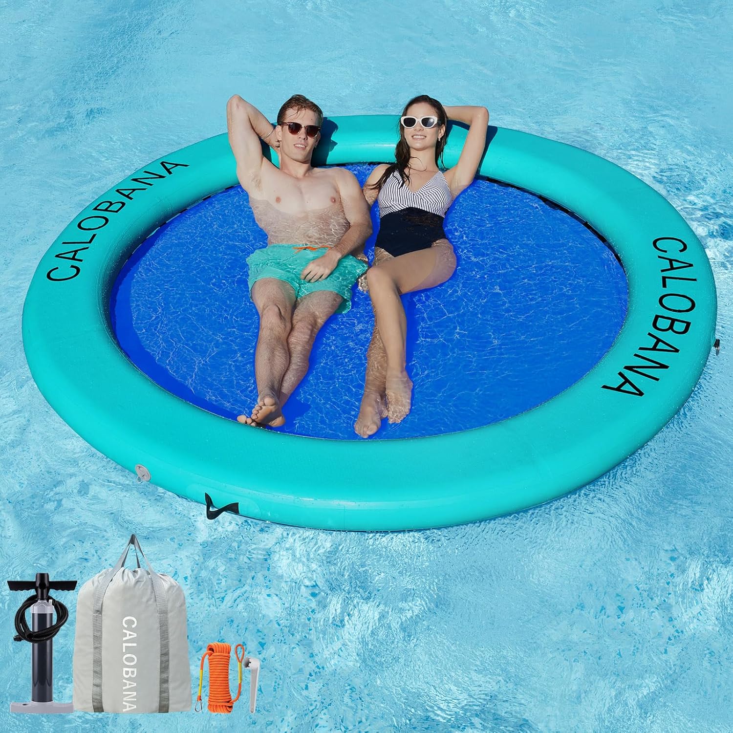 Round Floating Ring Hammock - Heavy Duty Inflatable Raft - Image 2