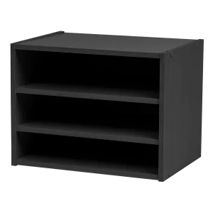 Modular Wood Stacking Box with Shelves | Black
