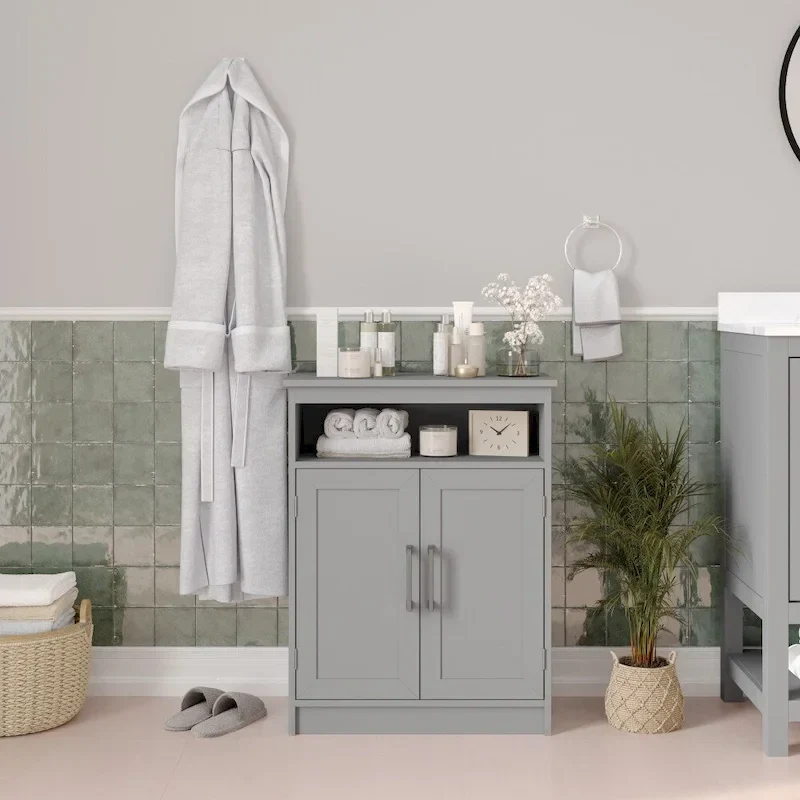 Magnetic Closure Floor Cabinet Organizer with Shelves - Image 3
