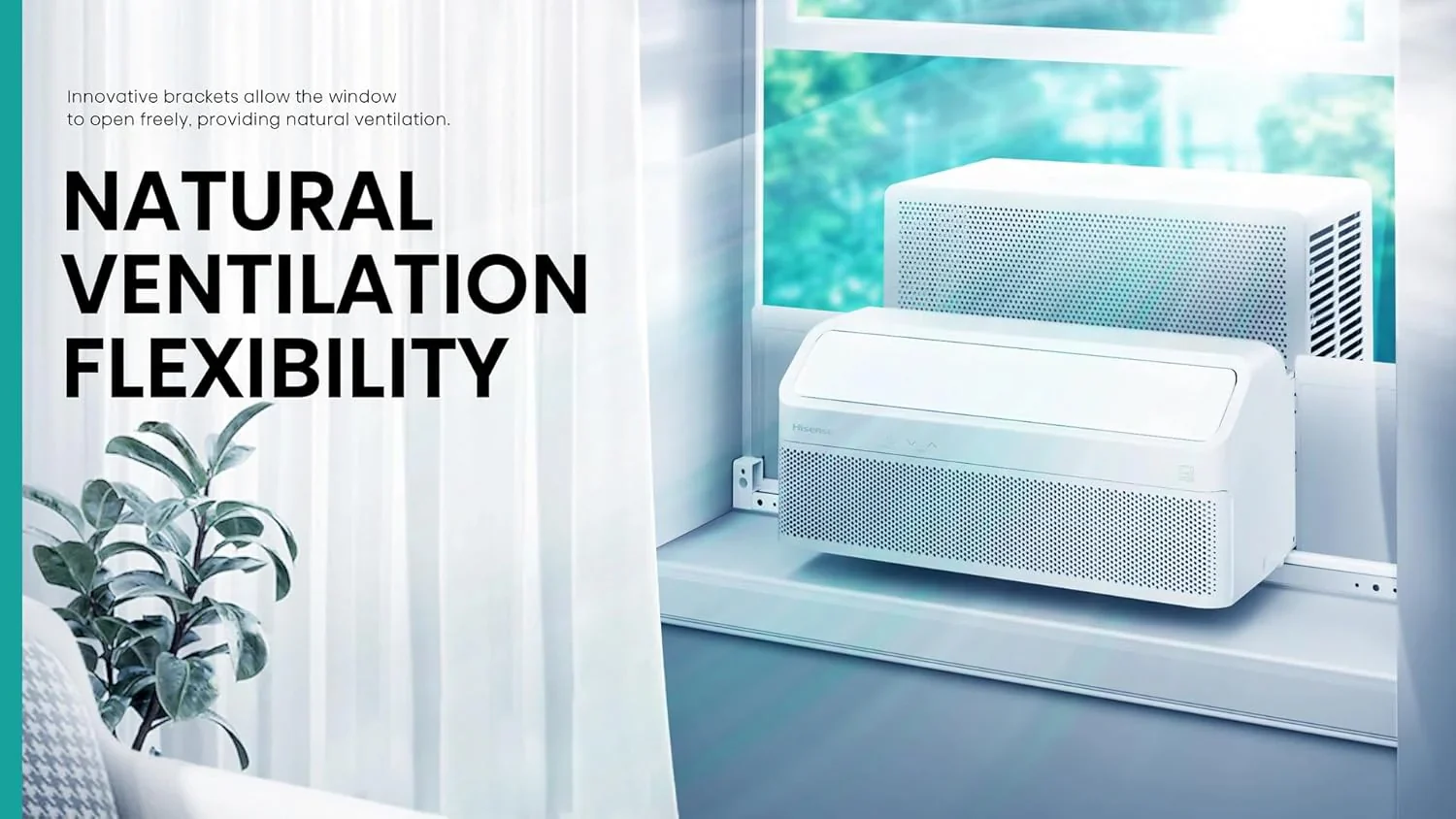 Hisense 8,000 BTU Smart Inverter Window Air Conditioner Easy Install Bracket - Image 6