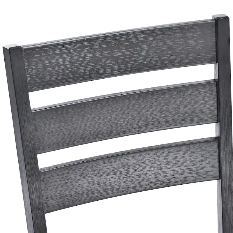 Set of 4 Slat Back Wooden Dining Chairs - Image 7
