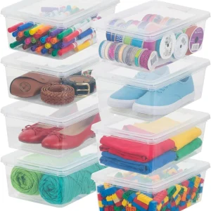 7 Quart Plastic Storage Bins with Lids (8-pack)