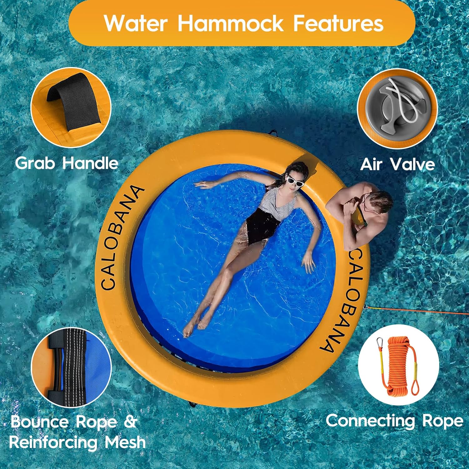 Round Floating Ring Hammock - Heavy Duty Inflatable Raft - Image 76