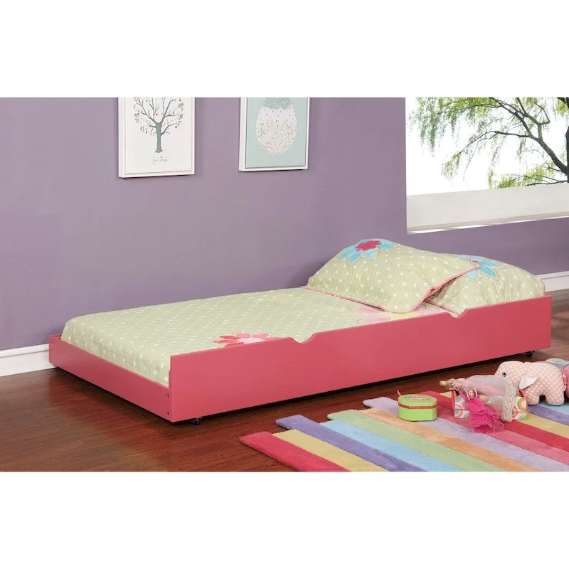 Furniture of America Pice Modern Twin Solid Wood Trundle Bed - Image 5
