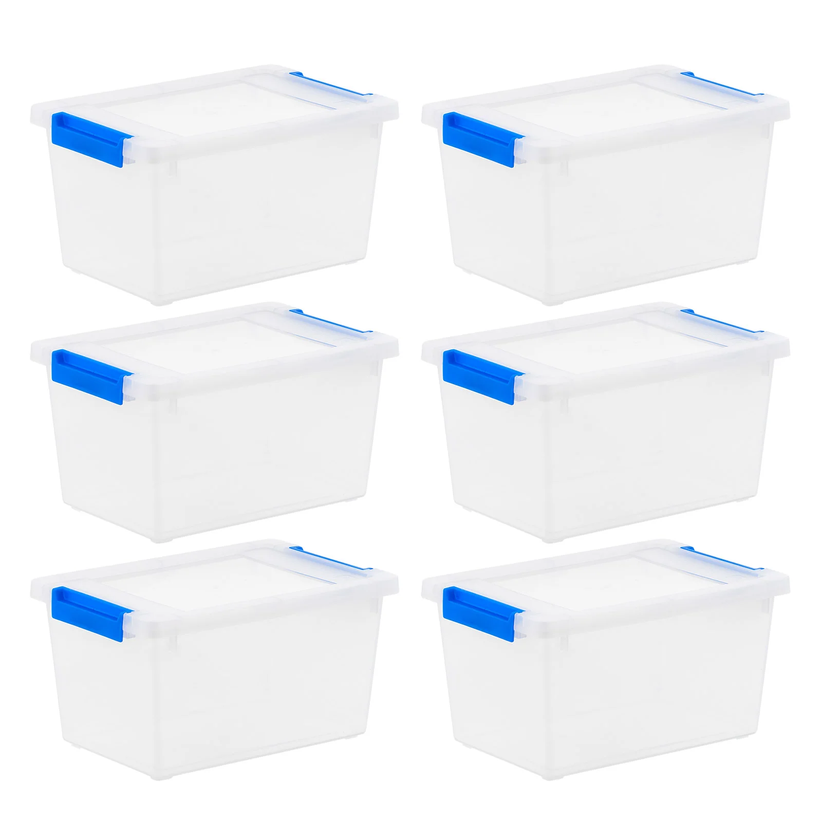 4.3 Qt. Plastic Storage Bins with Lids, Clear Containers, Latching Totes 6Pk